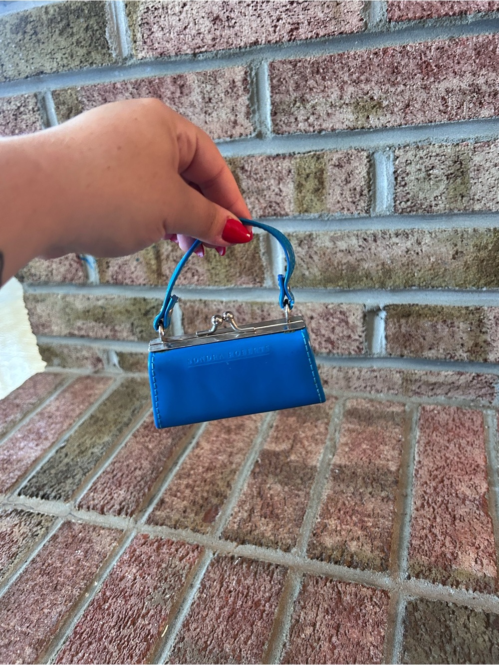Sondra Roberts Bright Blue Mini Top-Handle Bag